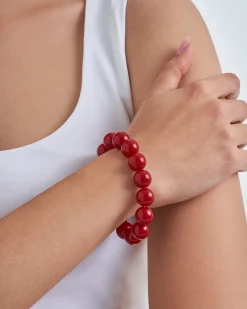 Braccialetto - perle rosse