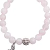 Braccialetto - quarzo rosa / trifoglio