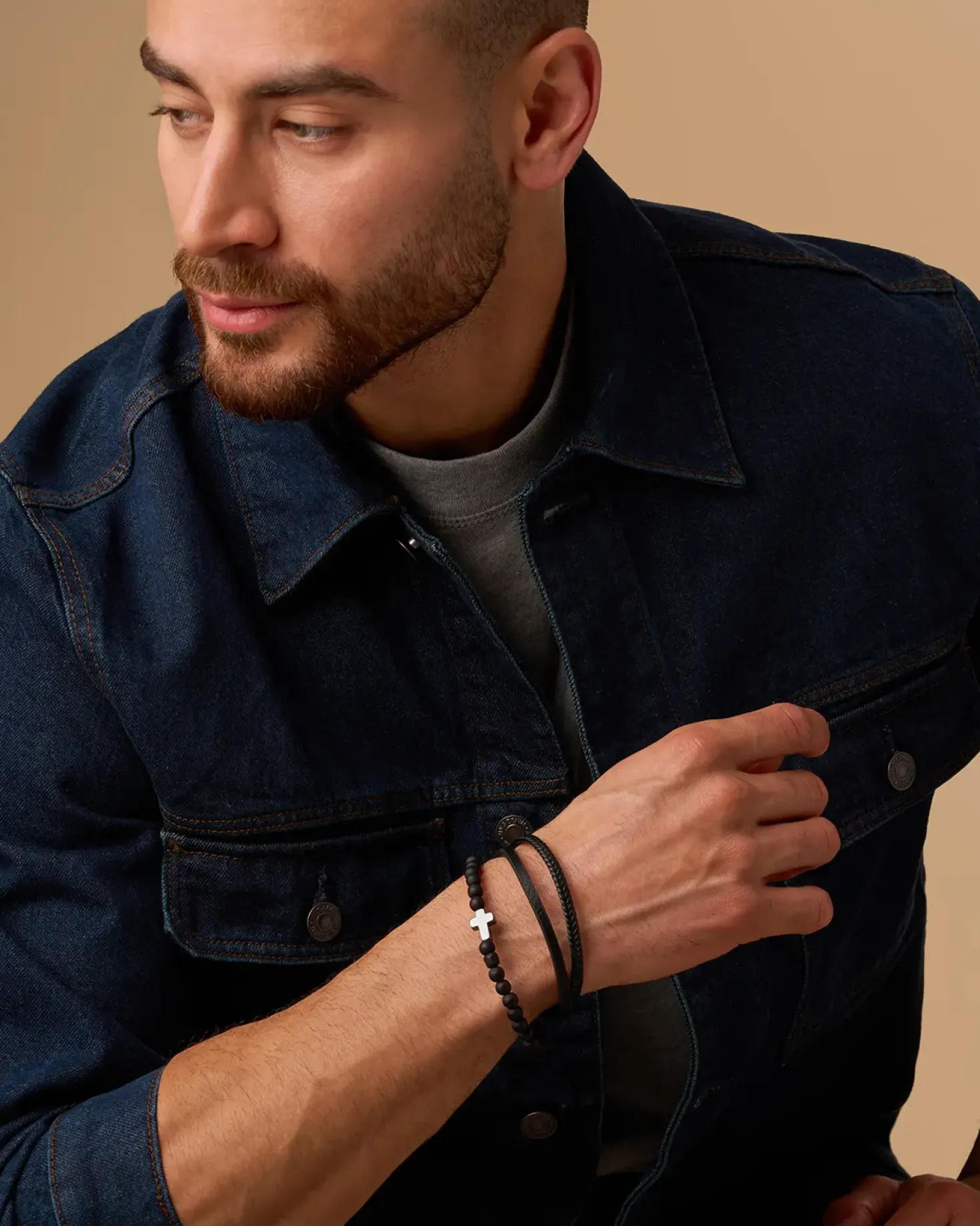 Braccialetto da uomo - Black Cross