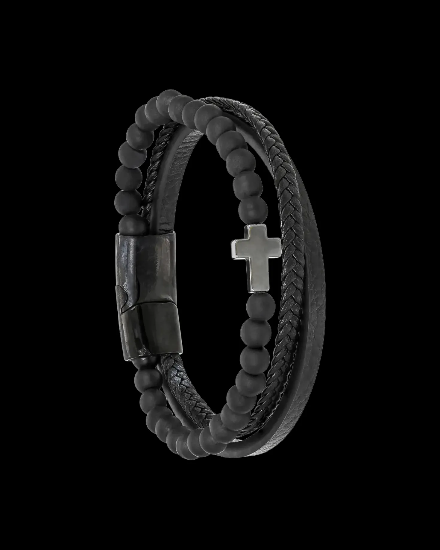 Braccialetto da uomo - Black Cross