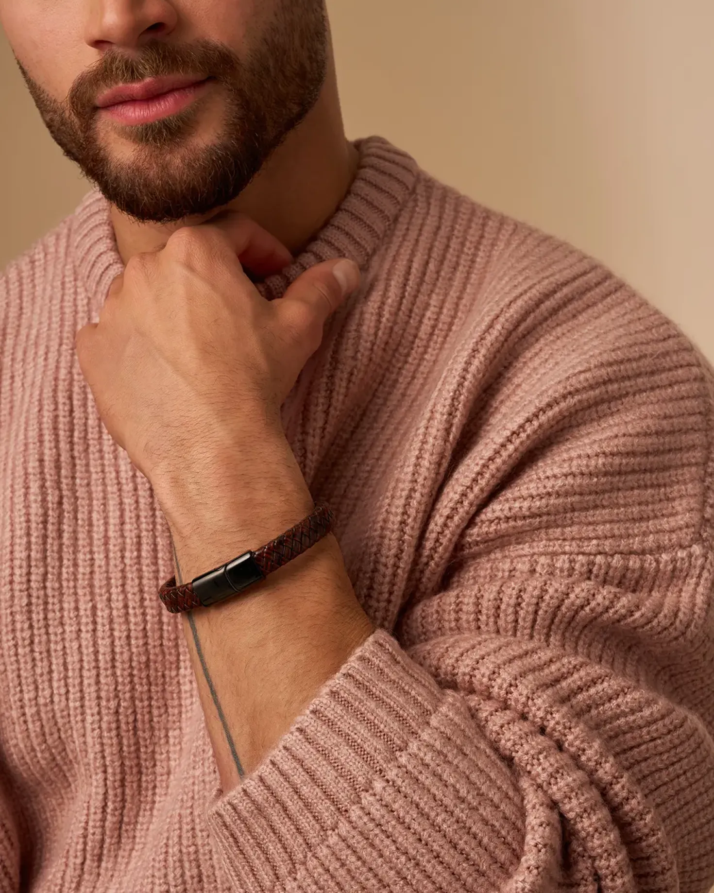 Braccialetto da uomo - Braided Leather