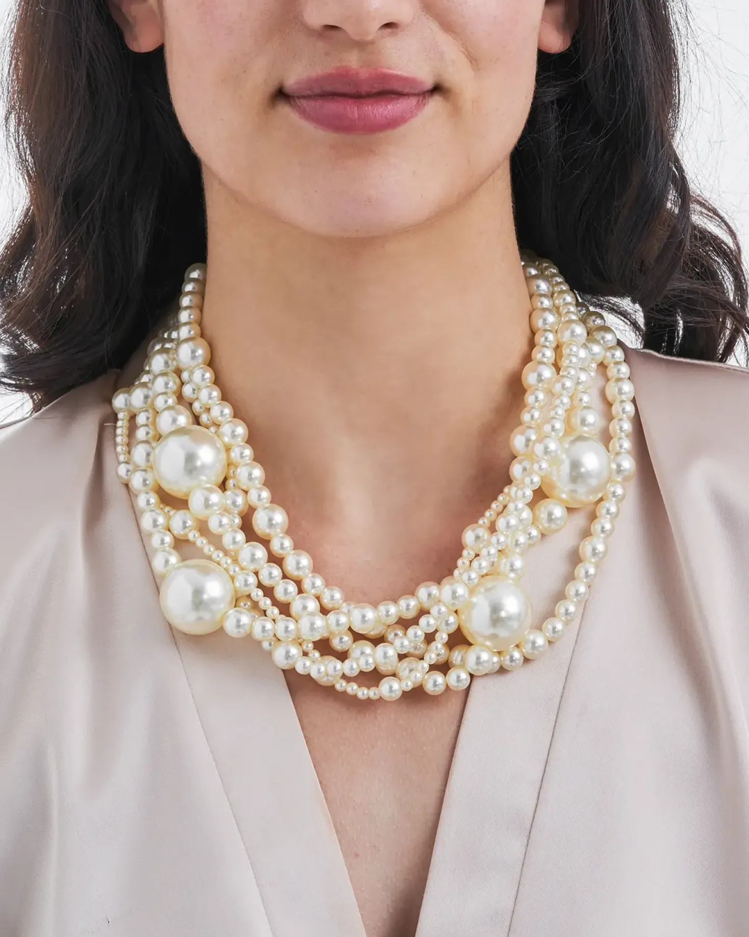 Collana stratificata - Chunky Pearls