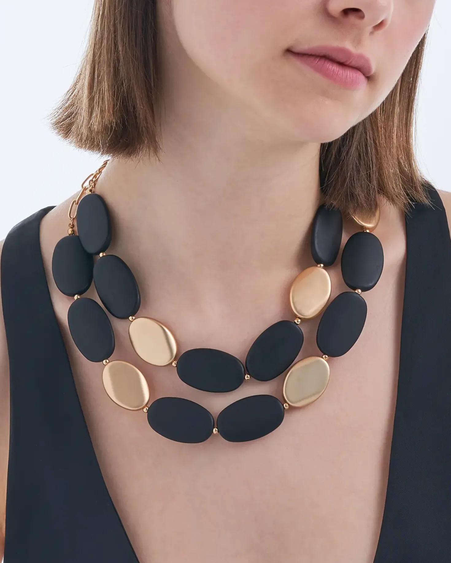 Collana stratificata - Elegant Black