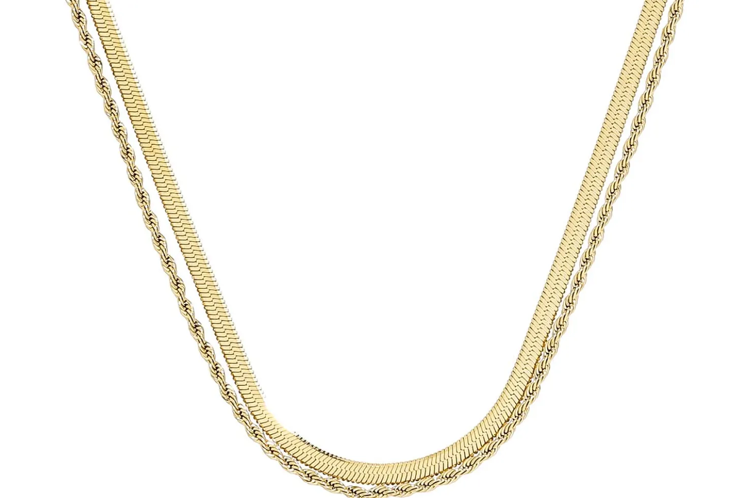 Collana stratificata - Golden Steel