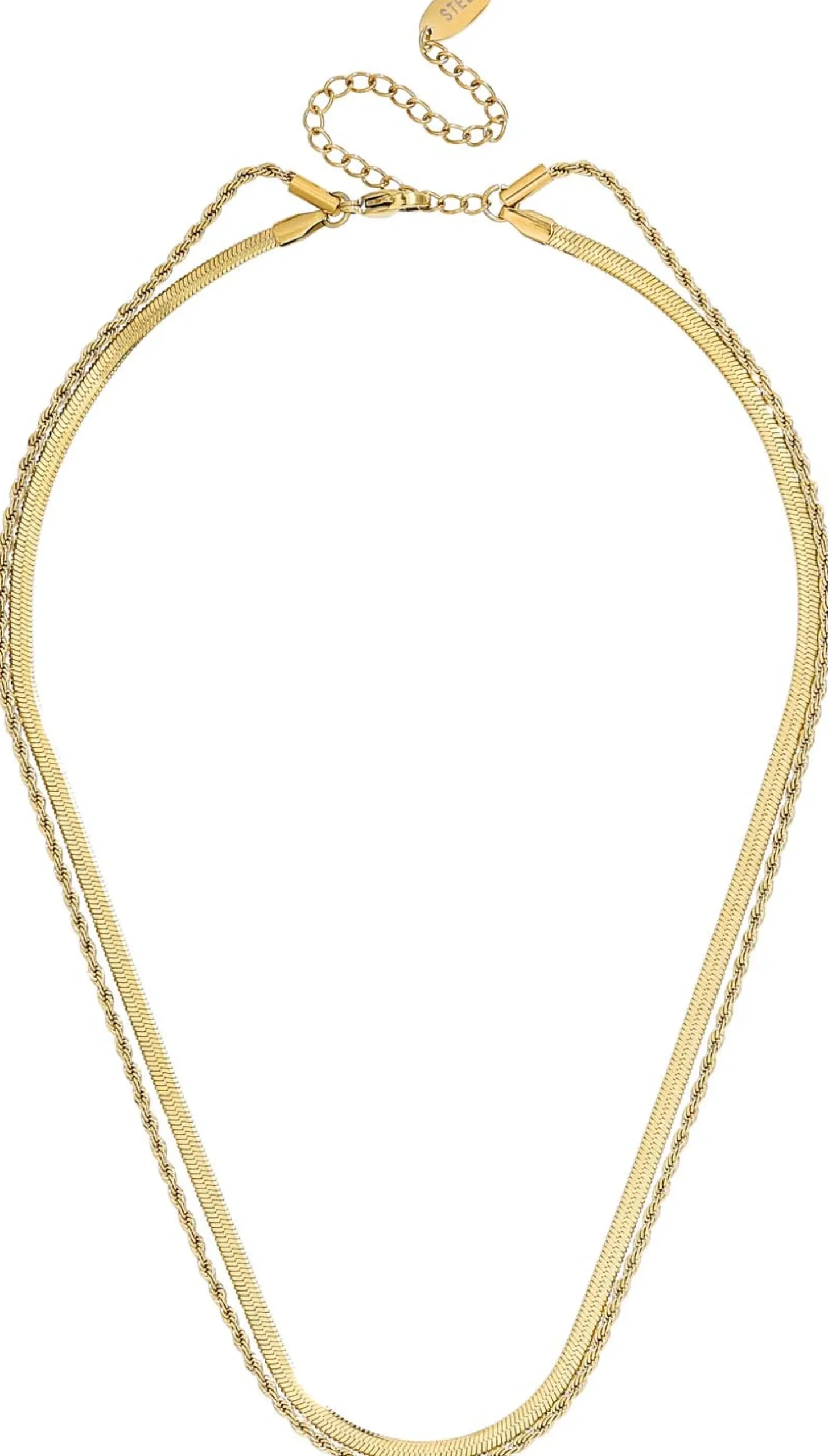 Collana stratificata - Golden Steel