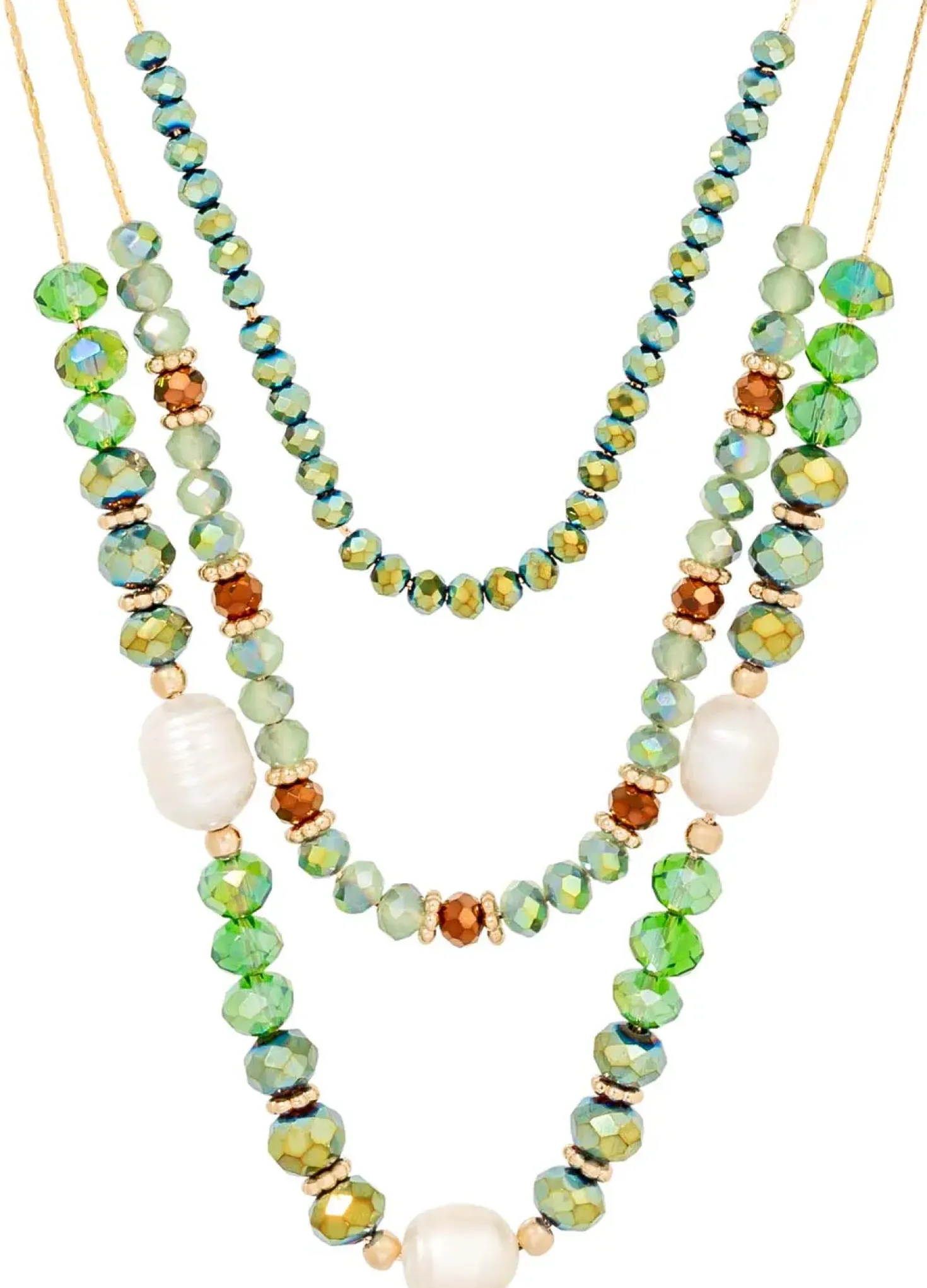 Collana stratificata - Green Beads