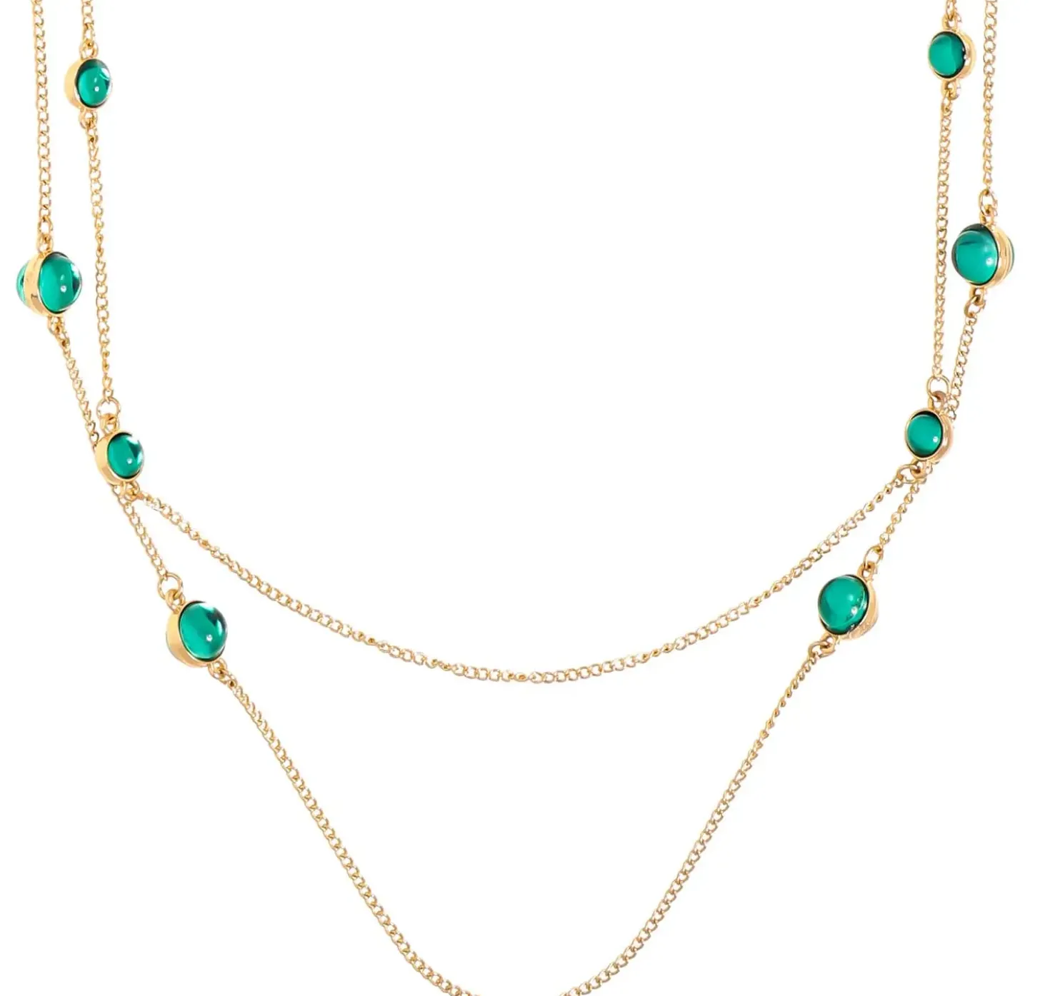 Collana stratificata - Green Marble