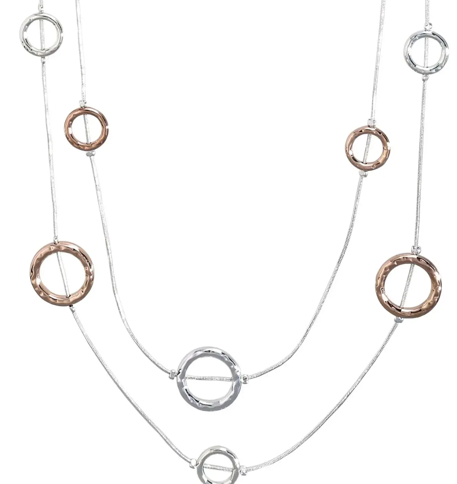Collana stratificata - Hammered Circles