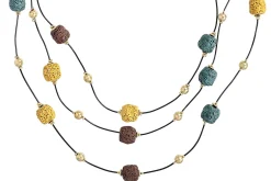 Collana stratificata - Lava Stone