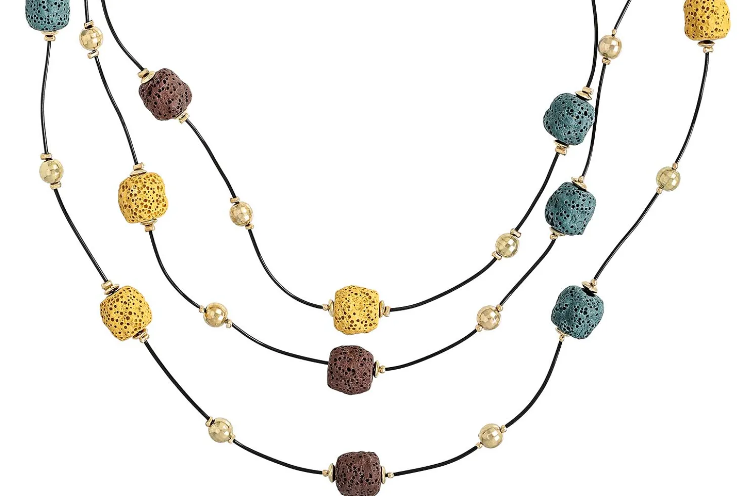 Collana stratificata - Lava Stone