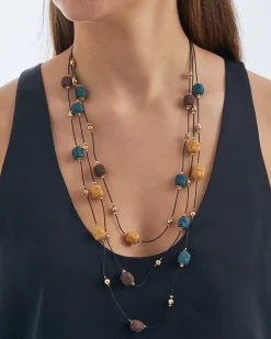 Collana stratificata - Lava Stone