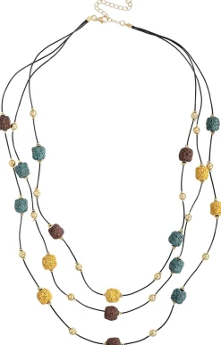 Collana stratificata - Lava Stone