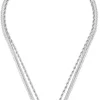 Collana stratificata - Rectangle Steel
