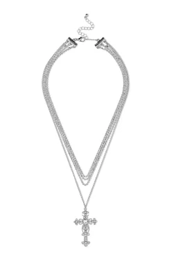 Collana stratificata - Rhinestone Cross