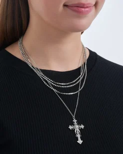 Collana stratificata - Rhinestone Cross