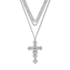 Collana stratificata - Rhinestone Cross