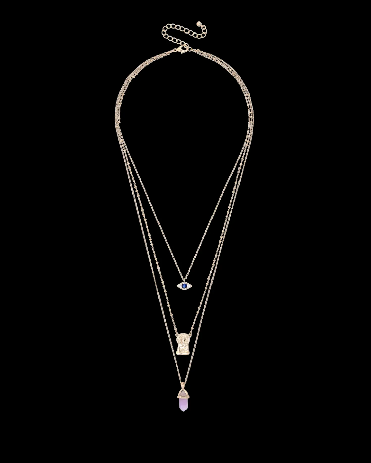 Collana stratificata - Shiny Amethyst