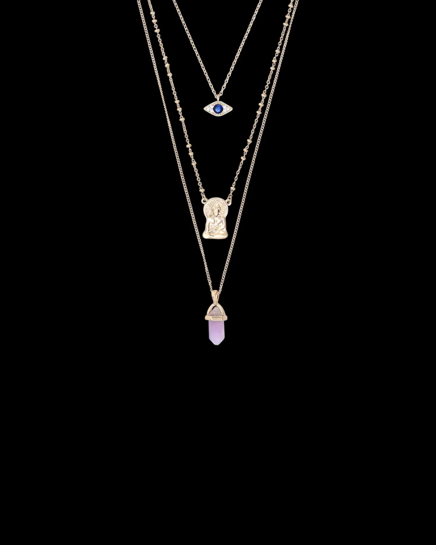 Collana stratificata - Shiny Amethyst