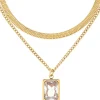 Collana stratificata - Steel Rectangle