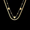 Collana stratificata - Steel Hearts