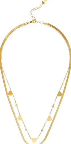 Collana stratificata - Steel Hearts