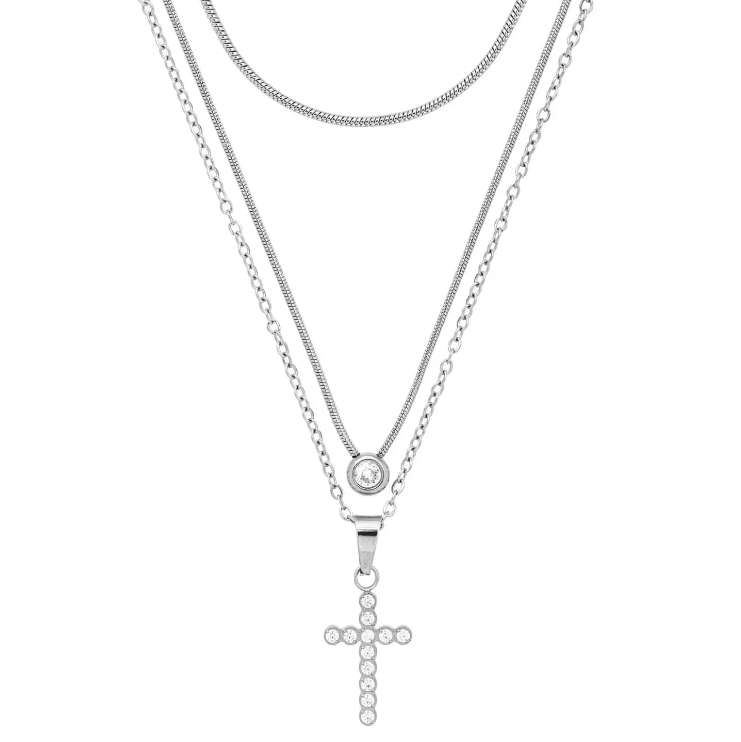 Collana stratificata - Steel Grace
