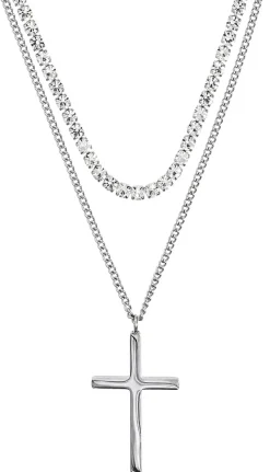 Collana stratificata da uomo - Classic Cross