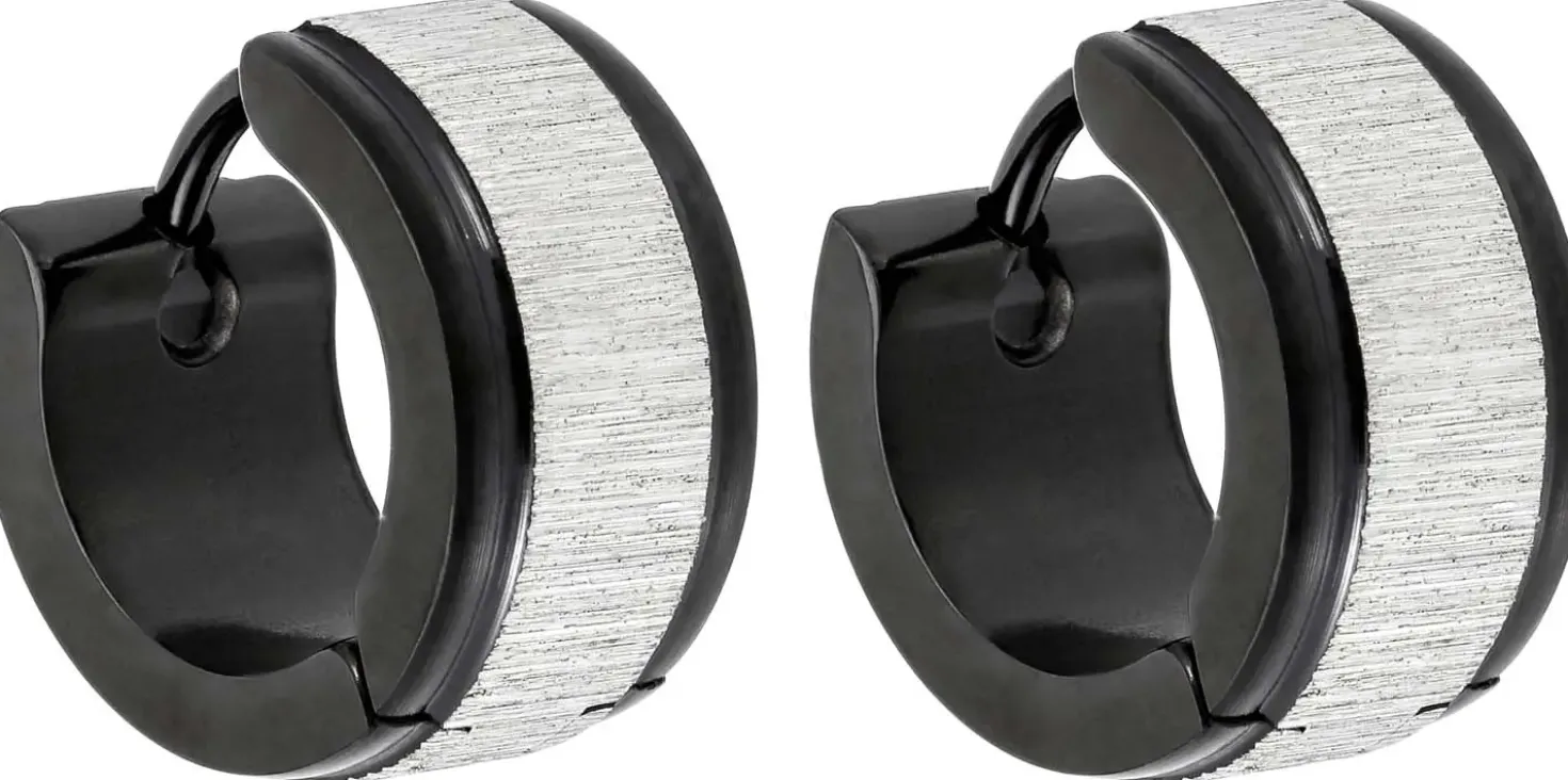 Creoli da uomo - Scratched Silver