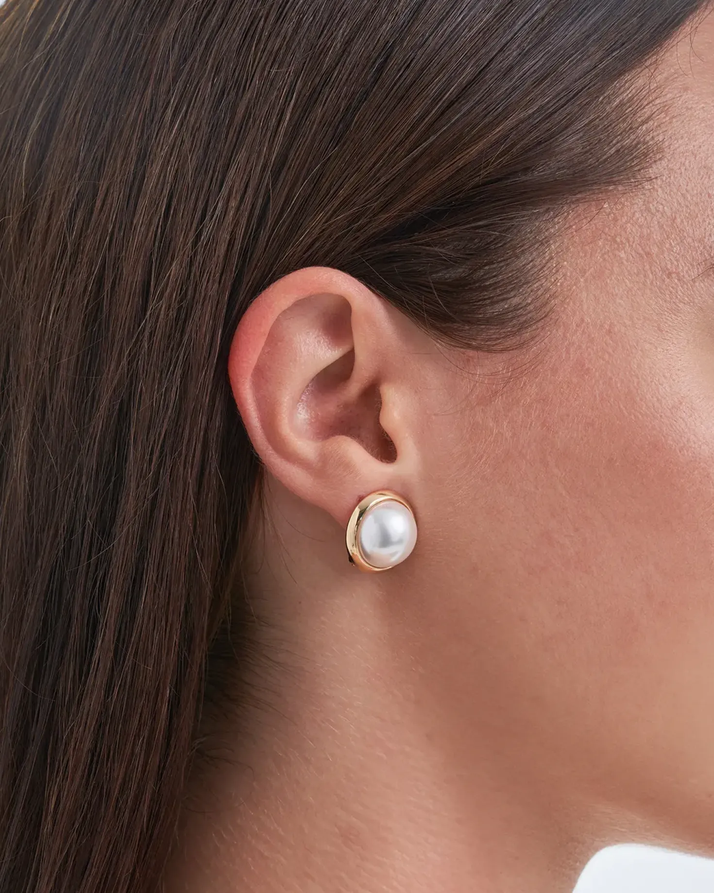 Orecchini a clip - Golden Pearl Duo