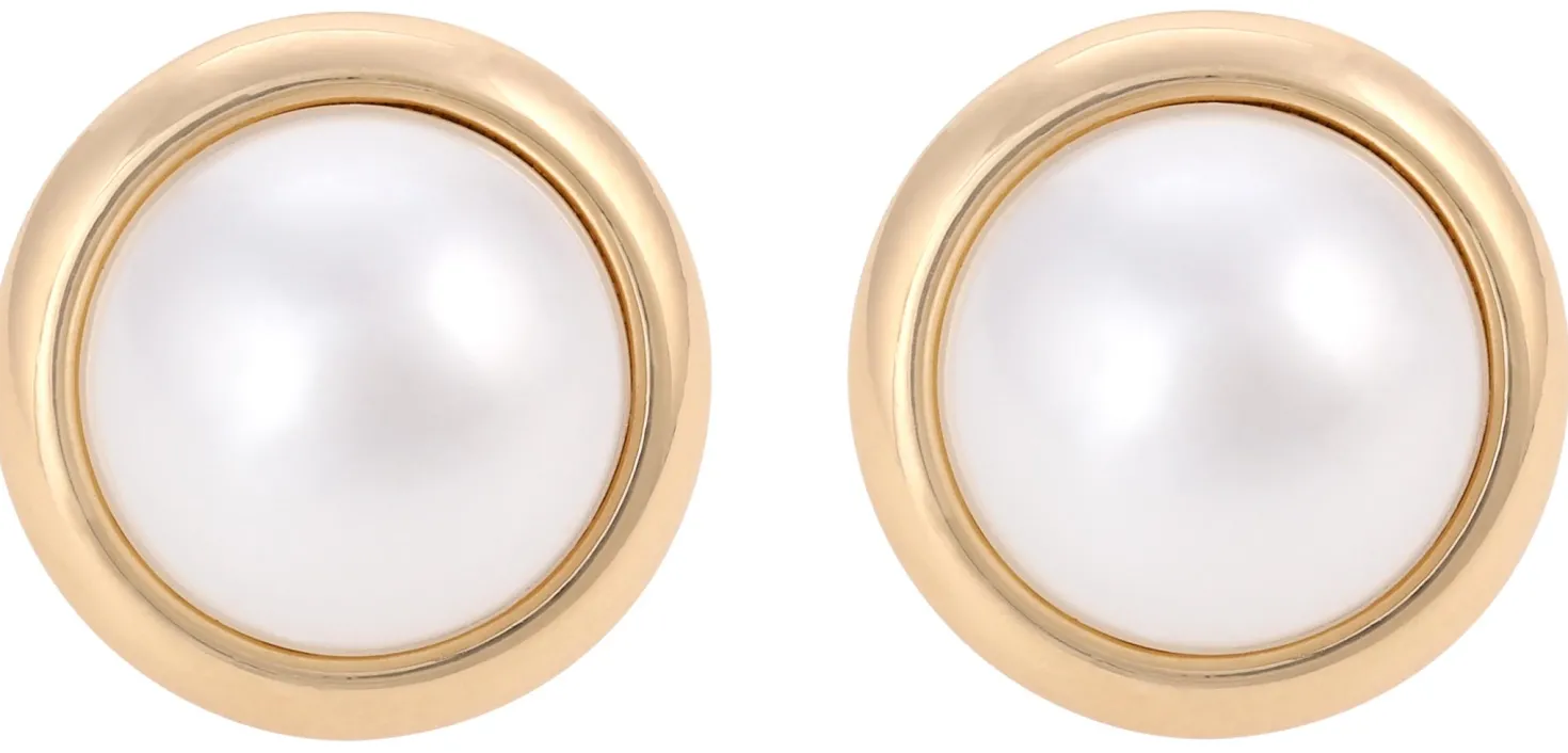Orecchini a clip - Golden Pearl Duo