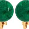 Orecchini a clip - Moss Agate