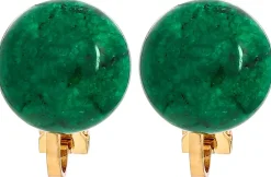 Orecchini a clip - Moss Agate
