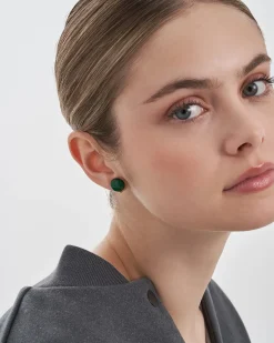 Orecchini a clip - Moss Agate