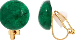 Orecchini a clip - Moss Agate