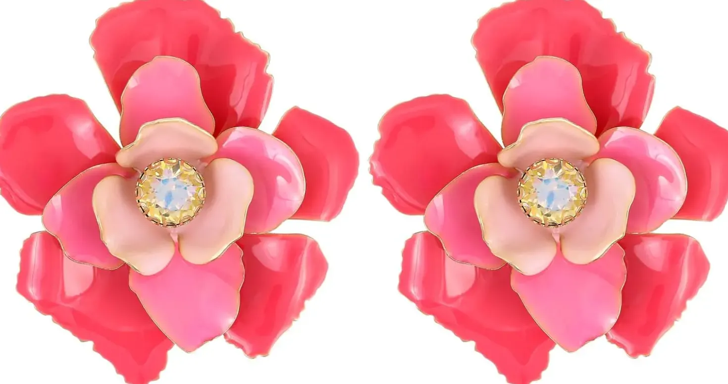 Orecchini a clip - Pink Flower