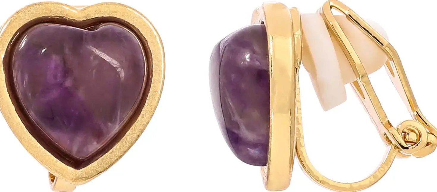 Orecchini a clip - Purple Heart