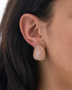 Orecchini a clip - Rose Quartz