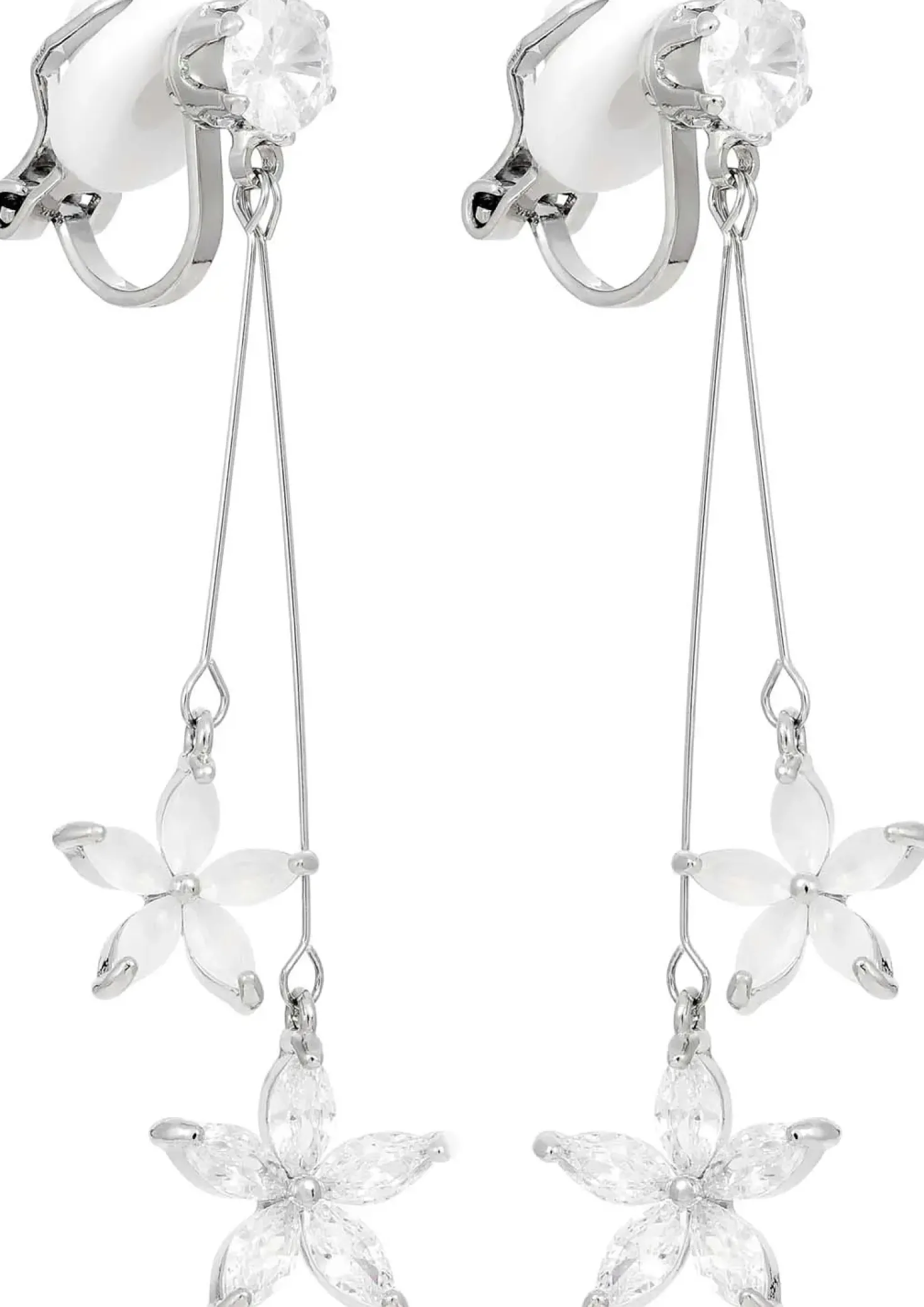 Orecchini a clip - Silver Blossom