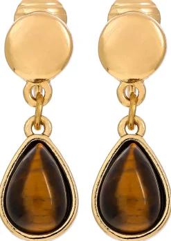 Orecchini a clip - Tiger Eye