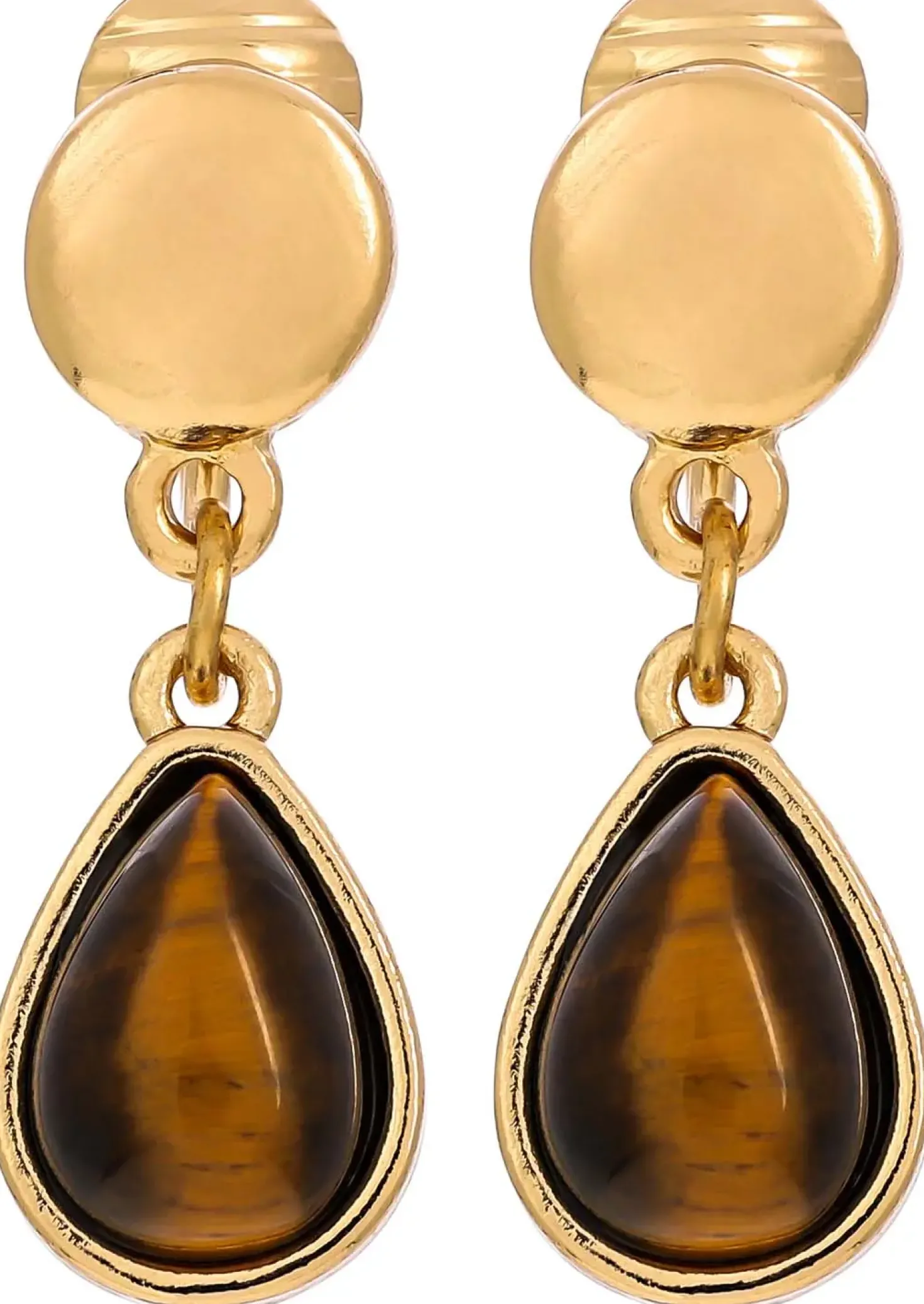 Orecchini a clip - Tiger Eye