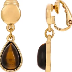 Orecchini a clip - Tiger Eye