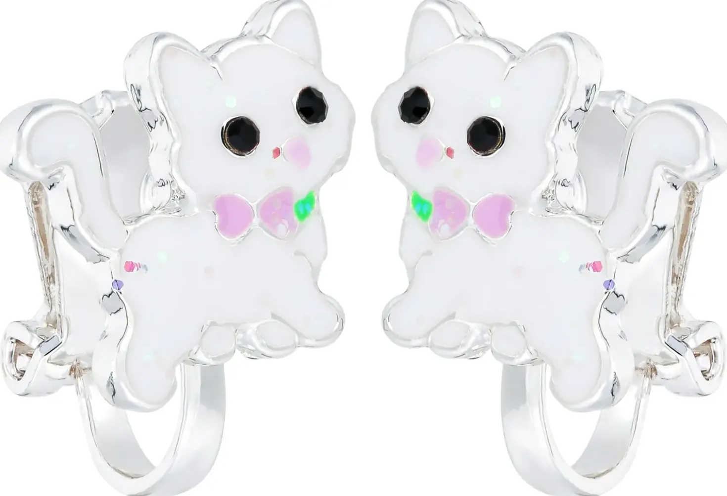 Orecchini a clip per bambini - White Cutie
