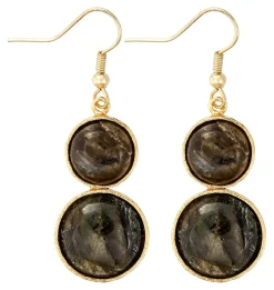Orecchini a pendente - Grey Labradorite