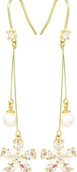 Orecchini a pendente - Zirconia Flowers