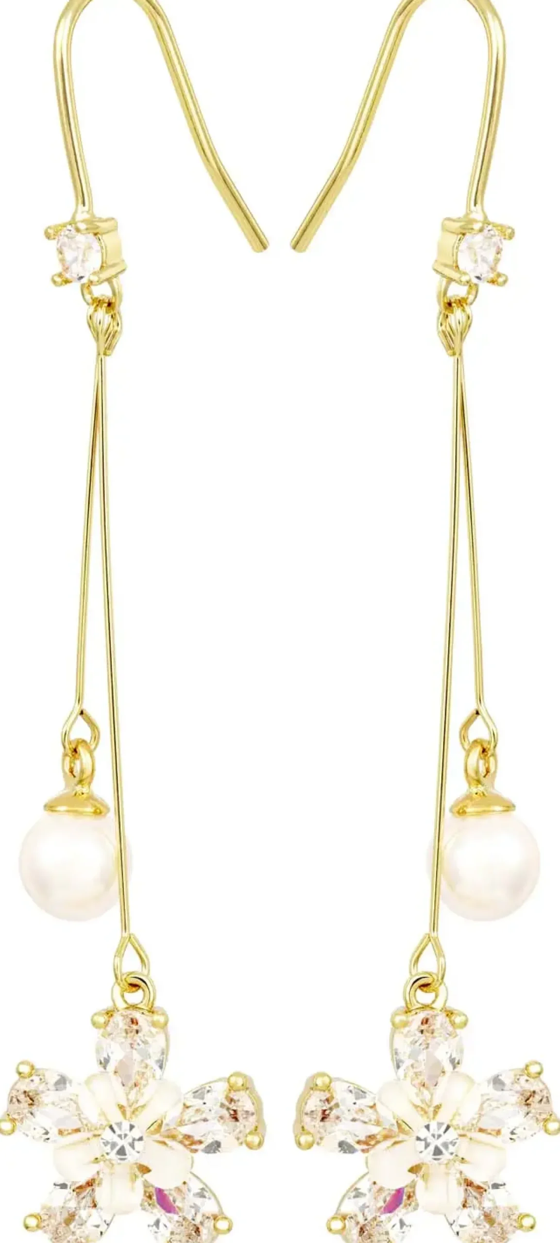 Orecchini a pendente - Zirconia Flowers