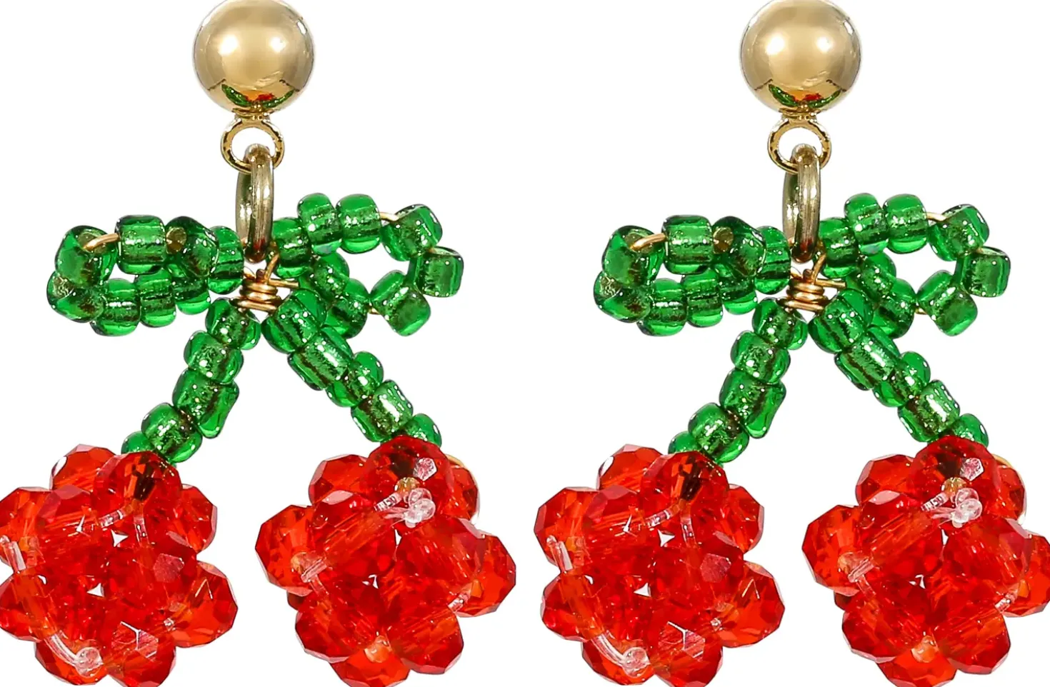 Orecchini a perno - Beaded Cherry