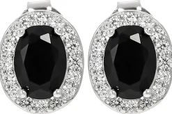 Orecchini a perno - Black Oval