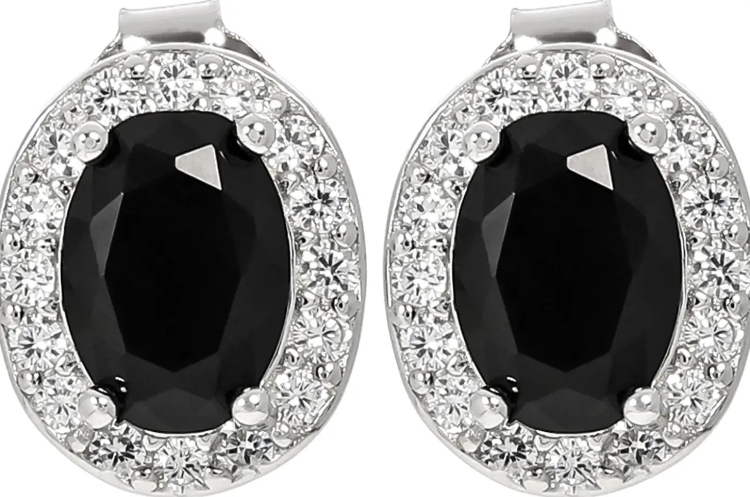 Orecchini a perno - Black Oval
