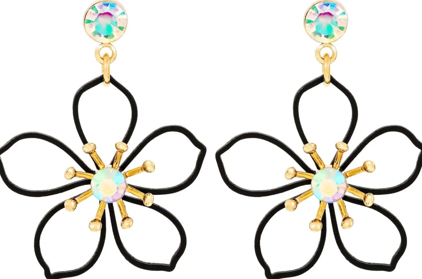 Orecchini a perno - Black Bloom