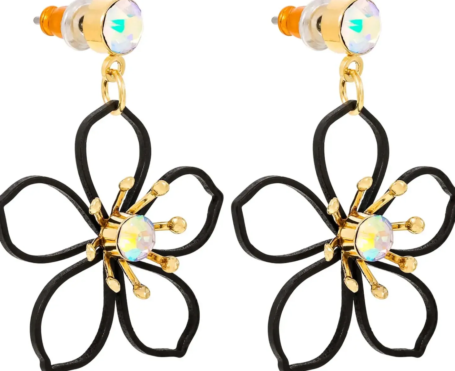 Orecchini a perno - Black Bloom